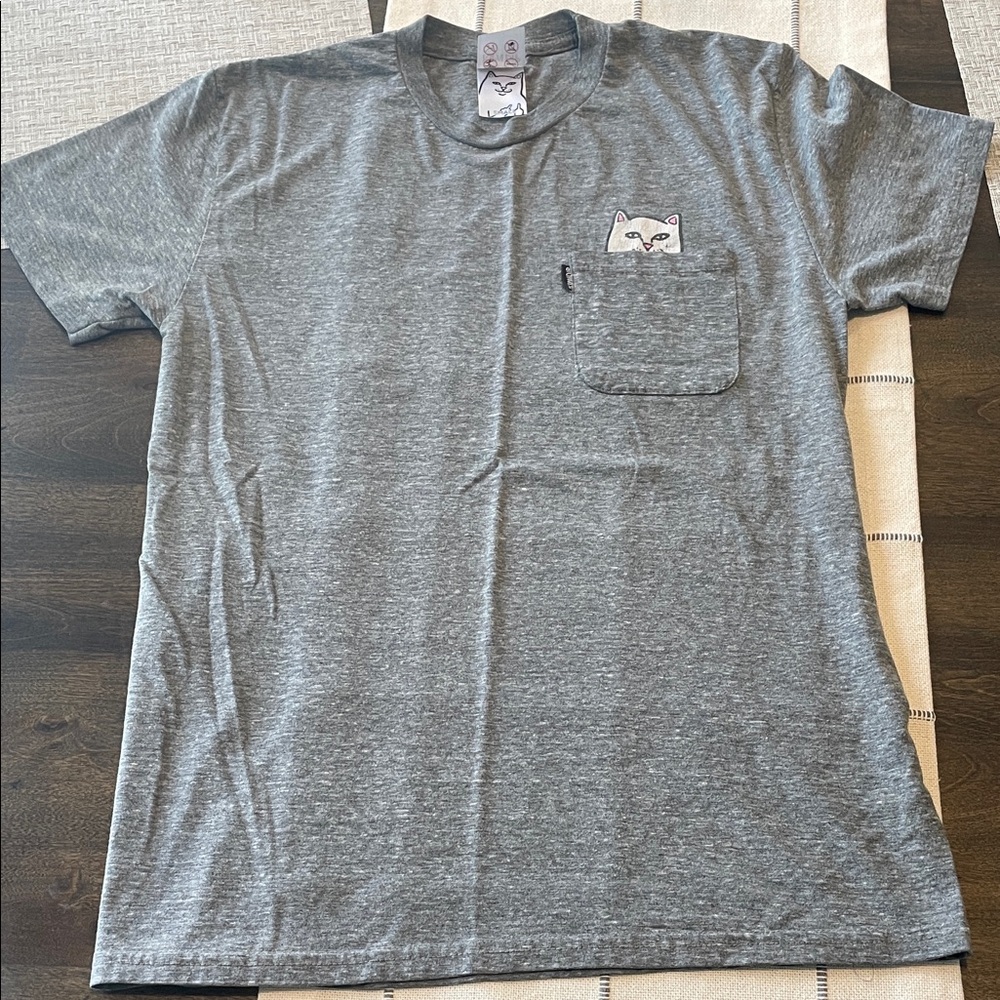Ripndip Heather Gray Cat Pocket Tee